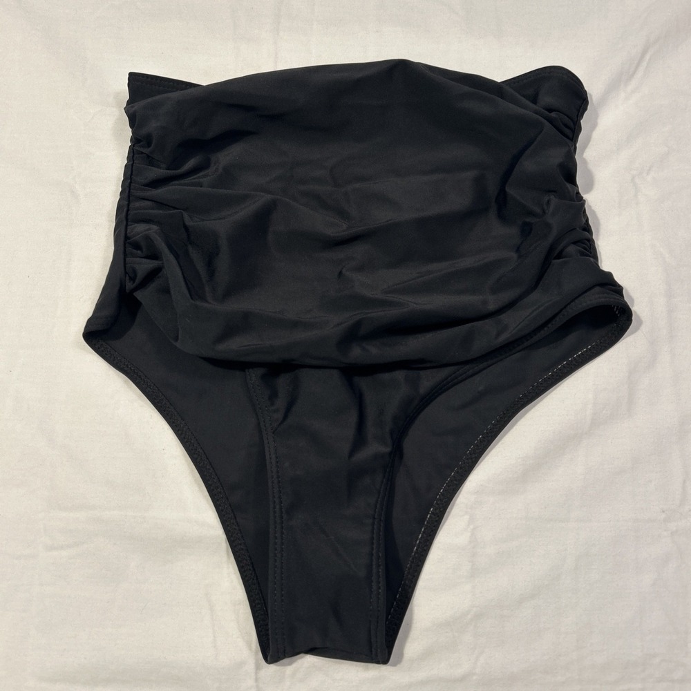 Verdusa Swimsuit Bottoms Womens Small Black Like New High Waist Ruched Petite